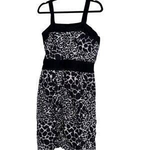 Stylish Black and White Leopard Print Dress